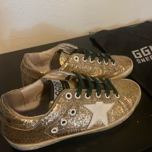 Gold Glitter Golden Goose Sneakers